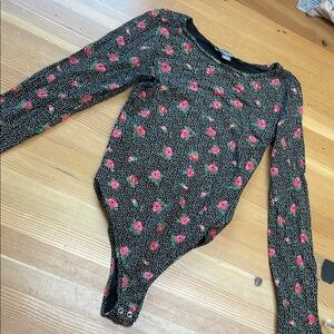 Primark cotton bodysuit leotard bodycon roses